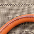 logo jacquard Orange×beige Fabric × SAFFIANO Leather 194ロゴジャガード オレンジ×ベージュ ファブリック×サフィアーノレザー 194