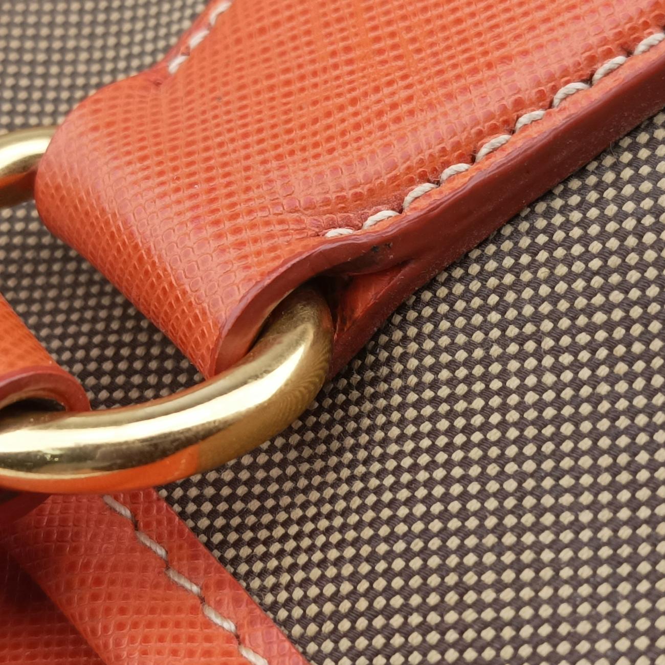 logo jacquard Orange×beige Fabric × SAFFIANO Leather 194ロゴジャガード オレンジ×ベージュ ファブリック×サフィアーノレザー 194