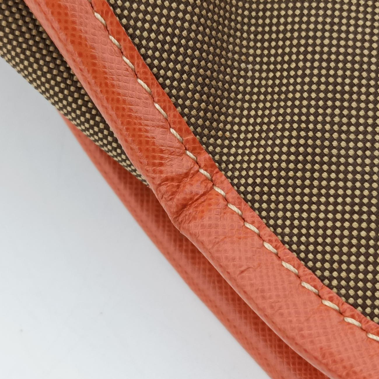 logo jacquard Orange×beige Fabric × SAFFIANO Leather 194ロゴジャガード オレンジ×ベージュ ファブリック×サフィアーノレザー 194