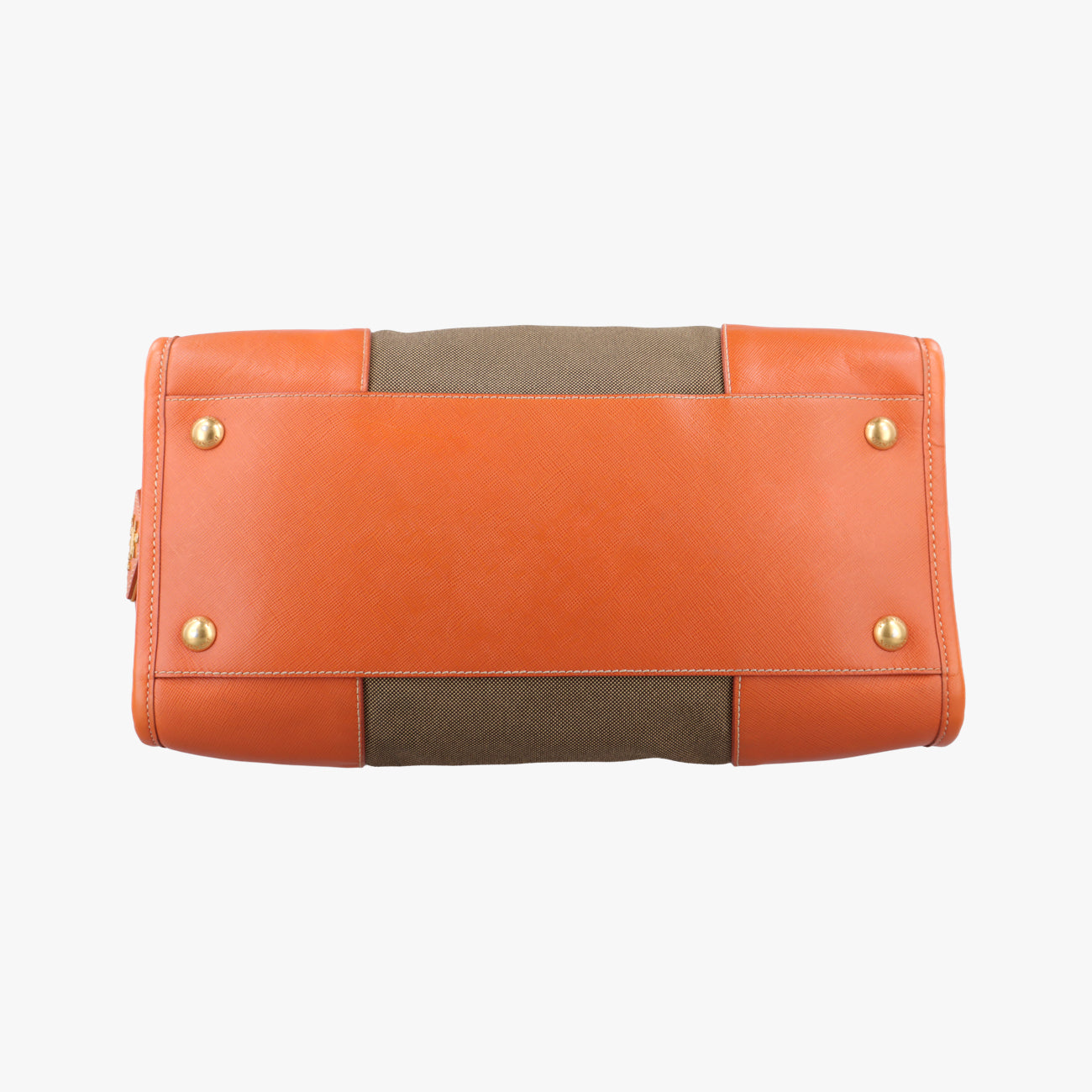 logo jacquard Orange×beige Fabric × SAFFIANO Leather 194ロゴジャガード オレンジ×ベージュ ファブリック×サフィアーノレザー 194