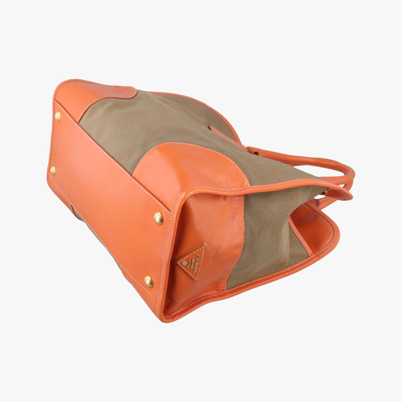 logo jacquard Orange×beige Fabric × SAFFIANO Leather 194ロゴジャガード オレンジ×ベージュ ファブリック×サフィアーノレザー 194