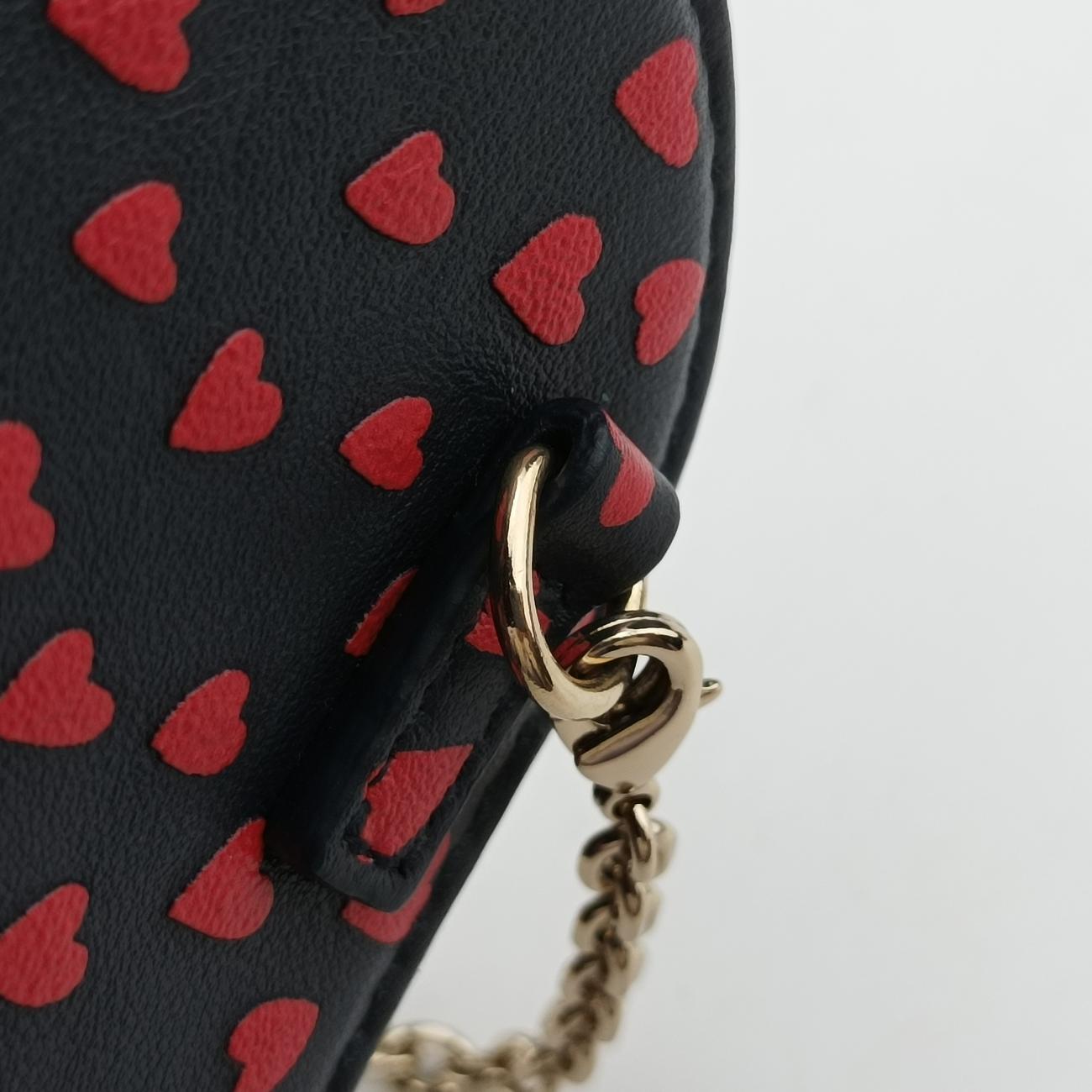 Phone Holder Heart Navy×Red Leather 43-MA-0231フォンホルダー スマホケース ハート ネイビー×レッド レザー 43-MA-0231