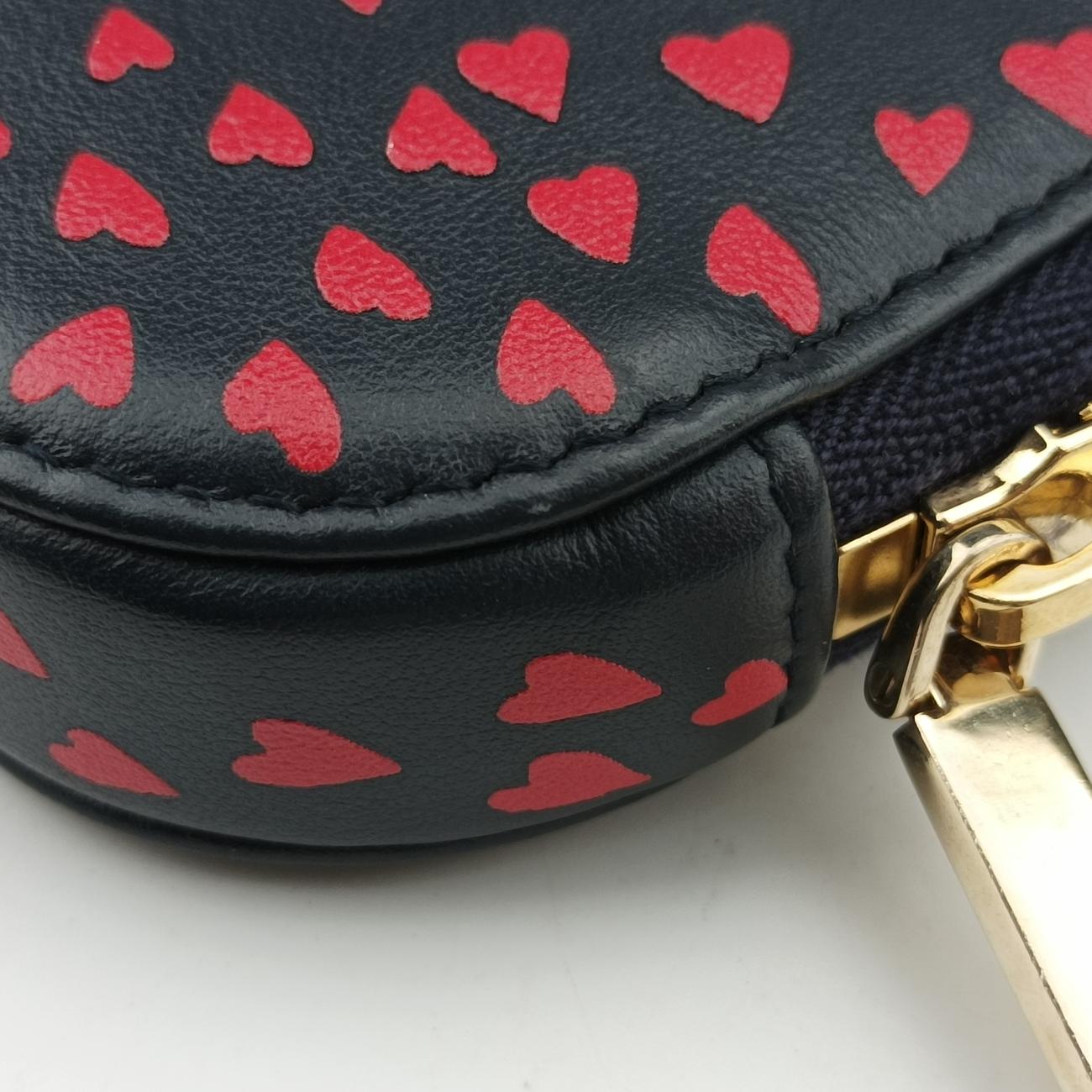 Phone Holder Heart Navy×Red Leather 43-MA-0231フォンホルダー スマホケース ハート ネイビー×レッド レザー 43-MA-0231