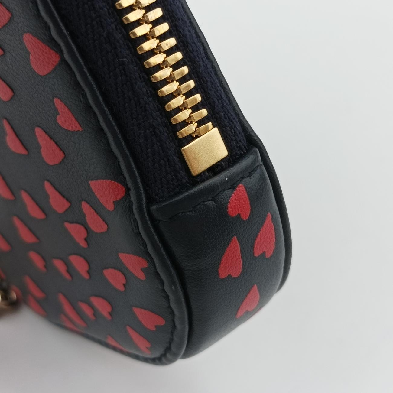 Phone Holder Heart Navy×Red Leather 43-MA-0231フォンホルダー スマホケース ハート ネイビー×レッド レザー 43-MA-0231