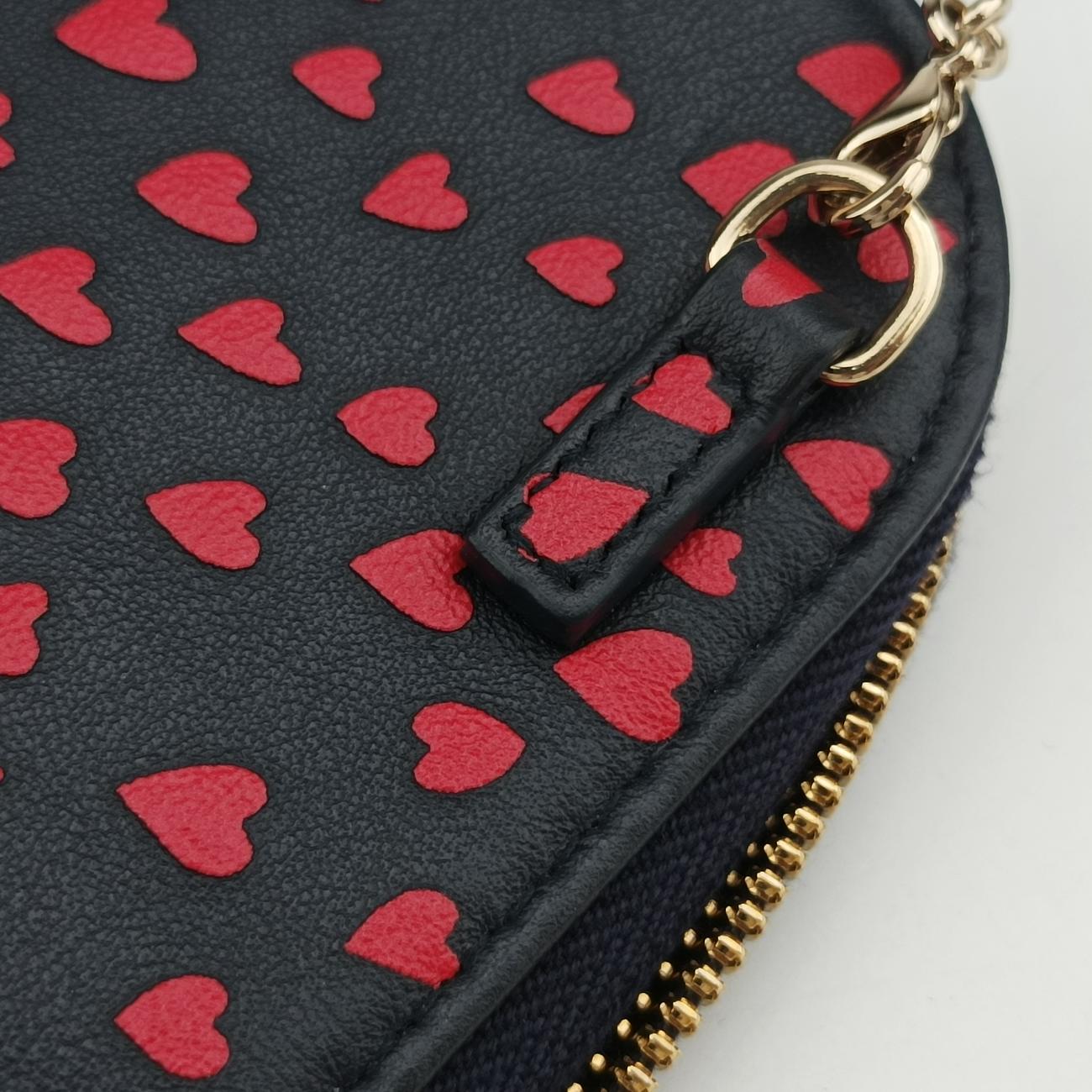 Phone Holder Heart Navy×Red Leather 43-MA-0231フォンホルダー スマホケース ハート ネイビー×レッド レザー 43-MA-0231