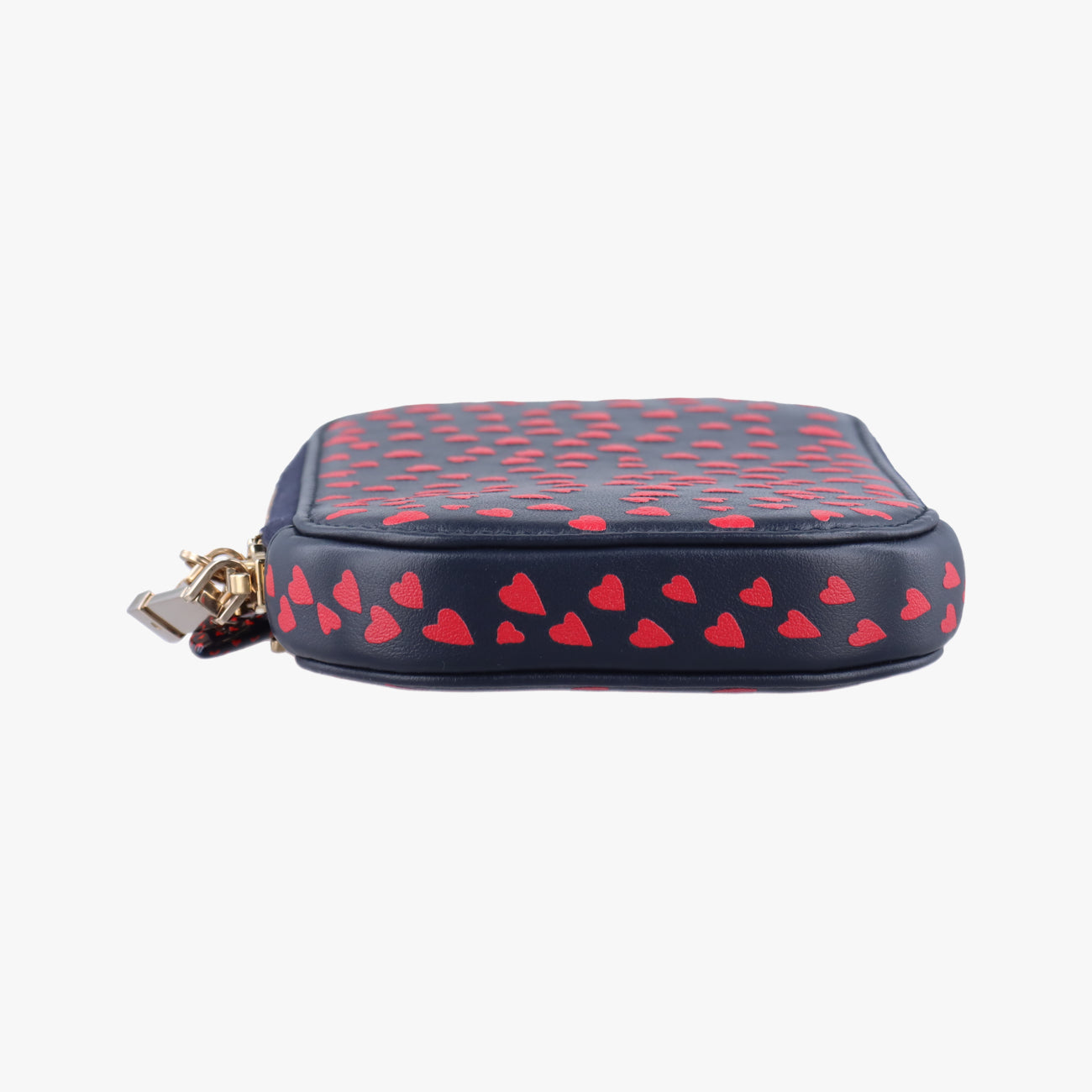 Phone Holder Heart Navy×Red Leather 43-MA-0231フォンホルダー スマホケース ハート ネイビー×レッド レザー 43-MA-0231