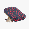Phone Holder Heart Navy×Red Leather 43-MA-0231フォンホルダー スマホケース ハート ネイビー×レッド レザー 43-MA-0231