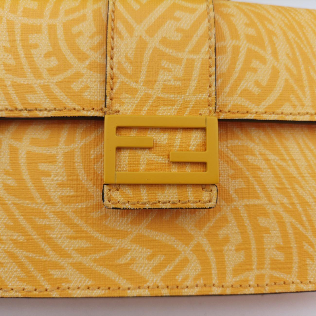 FF Logo Baguette slim Yellow Leather 7M0295 7M0295 AFSM 218-0501バゲット スリム イエロー レザー 7M0295 7M0295 AFSM 218-0501