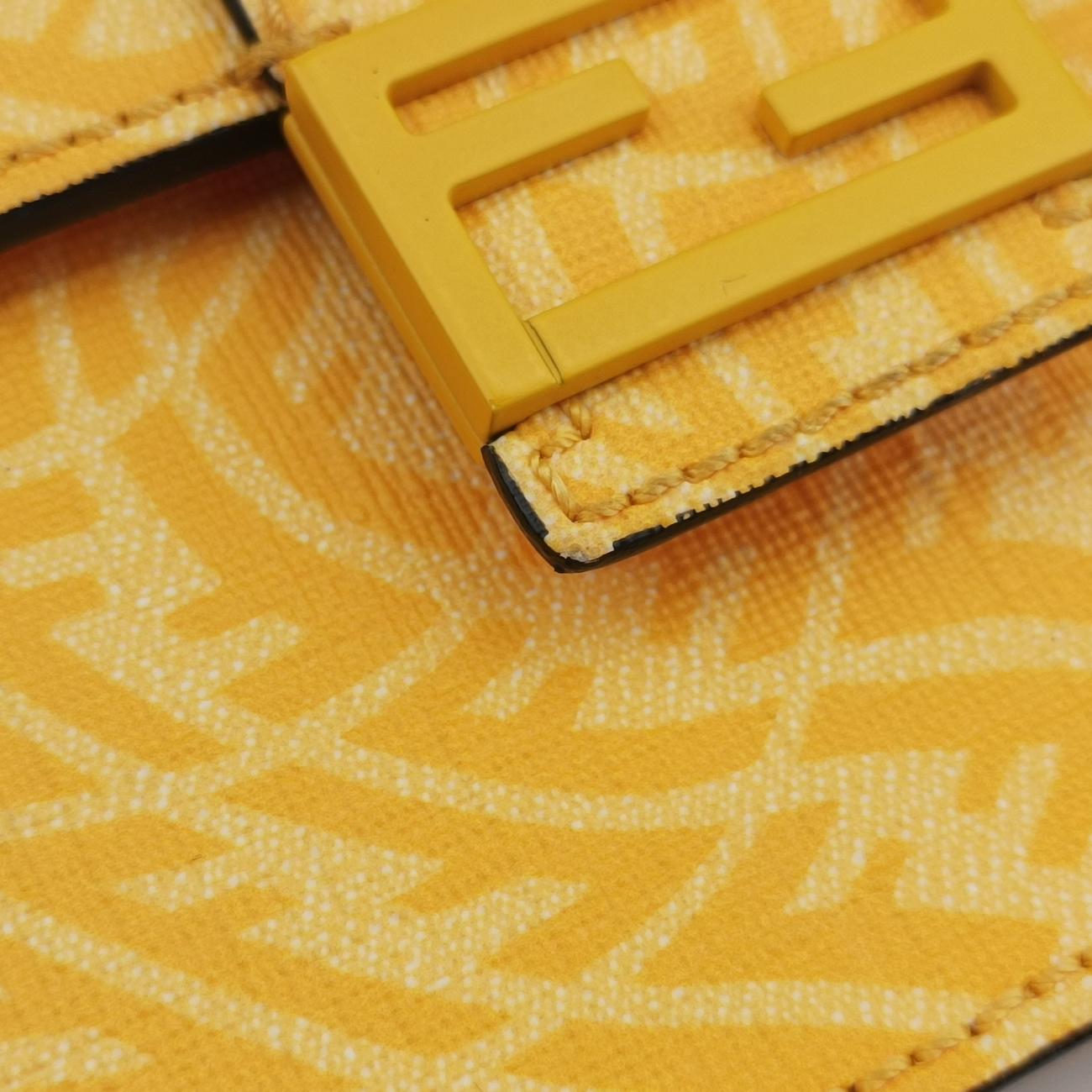 FF Logo Baguette slim Yellow Leather 7M0295 7M0295 AFSM 218-0501バゲット スリム イエロー レザー 7M0295 7M0295 AFSM 218-0501