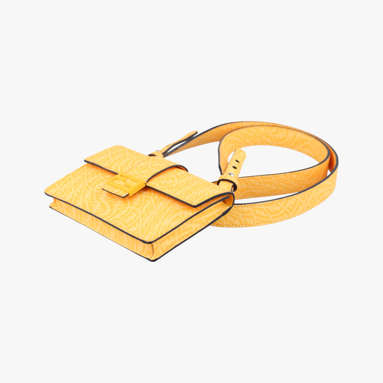 FF Logo Baguette slim Yellow Leather 7M0295 7M0295 AFSM 218-0501バゲット スリム イエロー レザー 7M0295 7M0295 AFSM 218-0501