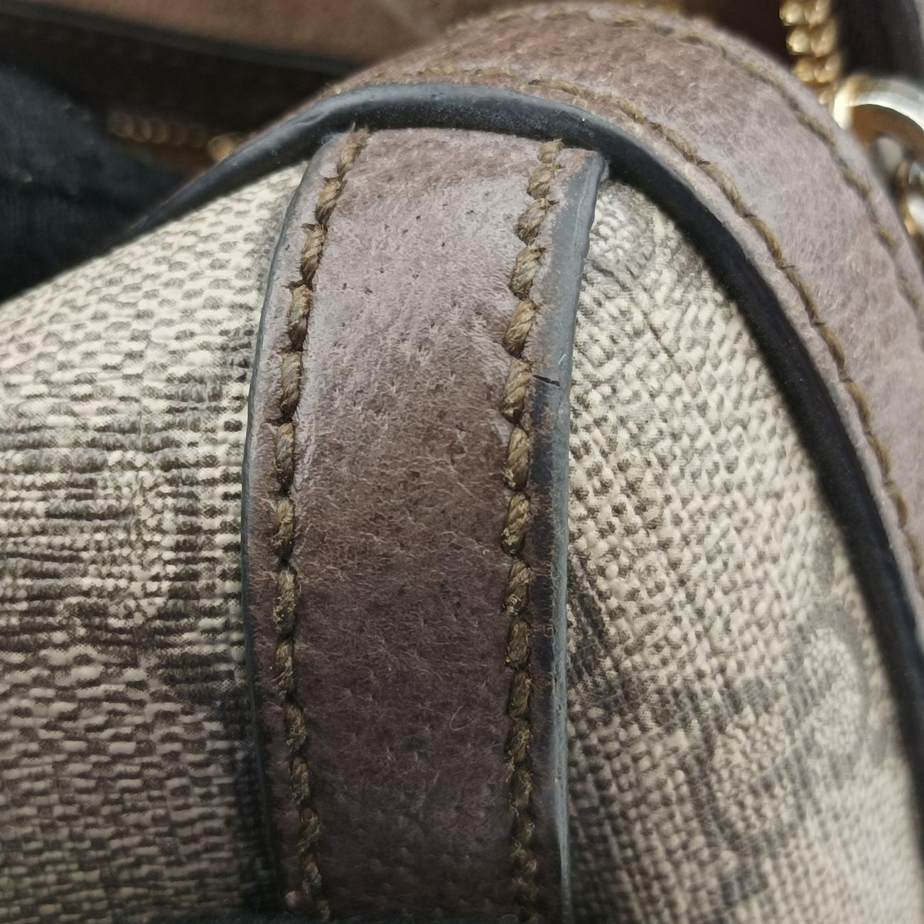 Ophidia GG Small Brown PVC coated canvas 524532 A025022316オフィディア GG スモール ブラウン PVCコーティングキャンバス 524532 A025022316