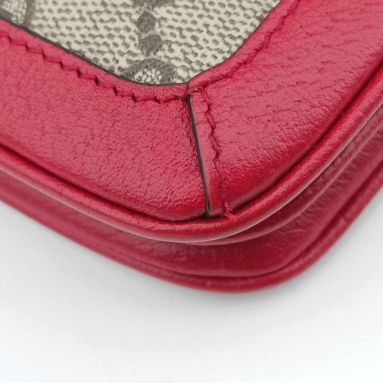 Queen Margaret Beige×Red×Multicolour PVC coated canvas×Leather 524356 I024818155クイーン マーガレット ベージュ×レッド×マルチカラー PVCコーティングキャンバス×レザー 524356 I024818155