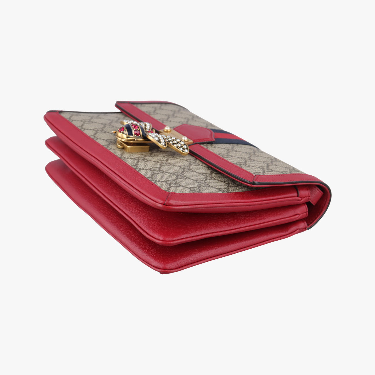 Queen Margaret Beige×Red×Multicolour PVC coated canvas×Leather 524356 I024818155クイーン マーガレット ベージュ×レッド×マルチカラー PVCコーティングキャンバス×レザー 524356 I024818155