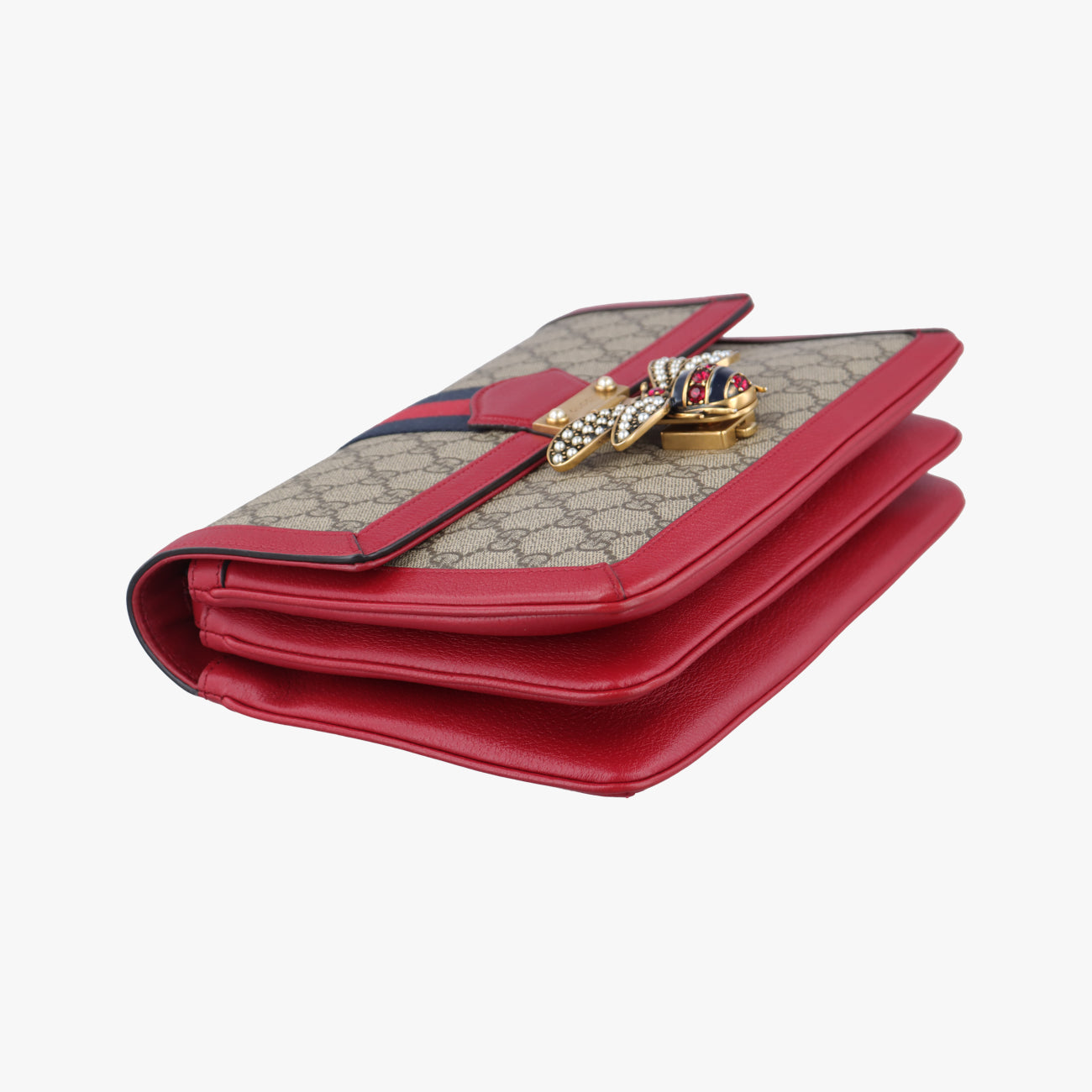 Queen Margaret Beige×Red×Multicolour PVC coated canvas×Leather 524356 I024818155クイーン マーガレット ベージュ×レッド×マルチカラー PVCコーティングキャンバス×レザー 524356 I024818155