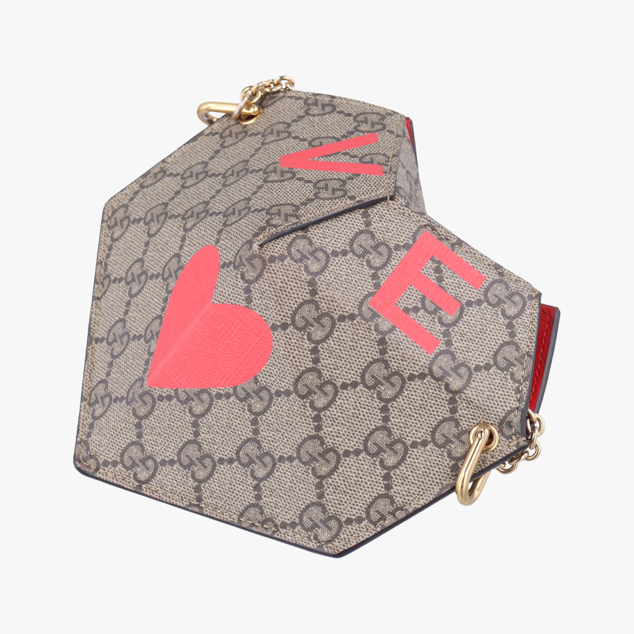 heart Brown×Red PVC coated canvas 678131 G036832647ハート ブラウン×レッド PVCコーティングキャンバス 678131 G036832647