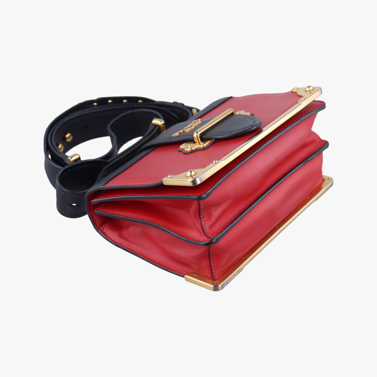 Cahier Red x Black Leather 1BD045 25 Pカイエ レッド×ブラック レザー×サフィアーノレザー 1BD045 25 P