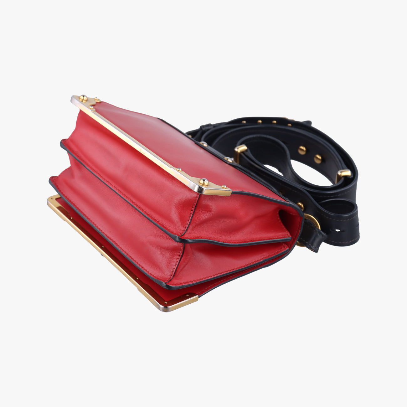 Cahier Red x Black Leather 1BD045 25 Pカイエ レッド×ブラック レザー×サフィアーノレザー 1BD045 25 P