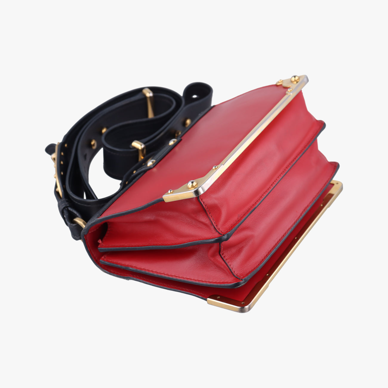 Cahier Red x Black Leather 1BD045 25 Pカイエ レッド×ブラック レザー×サフィアーノレザー 1BD045 25 P