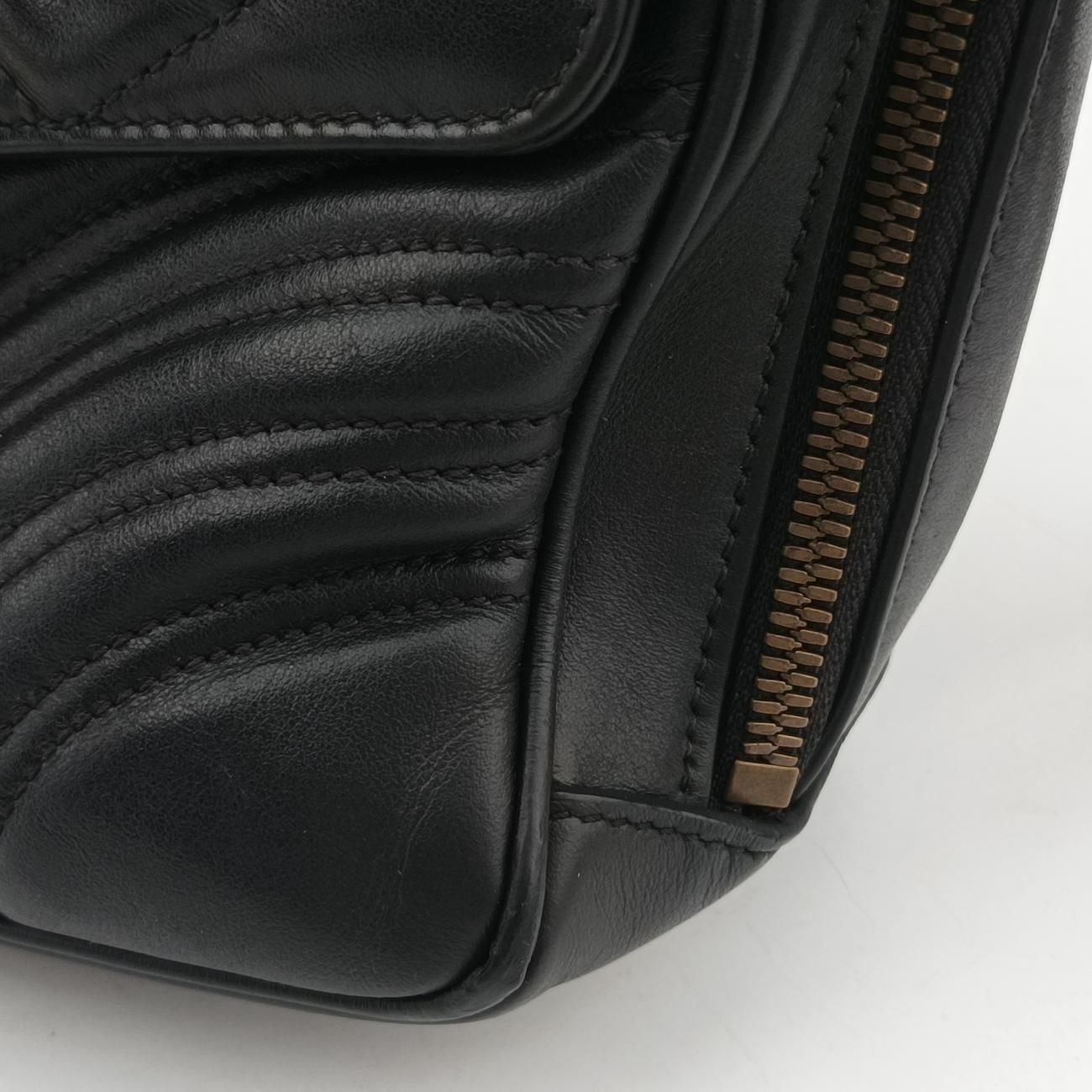 GG Marmont Black Leather 498100 A025542491GGマーモント ブラック レザー 498100 A025542491