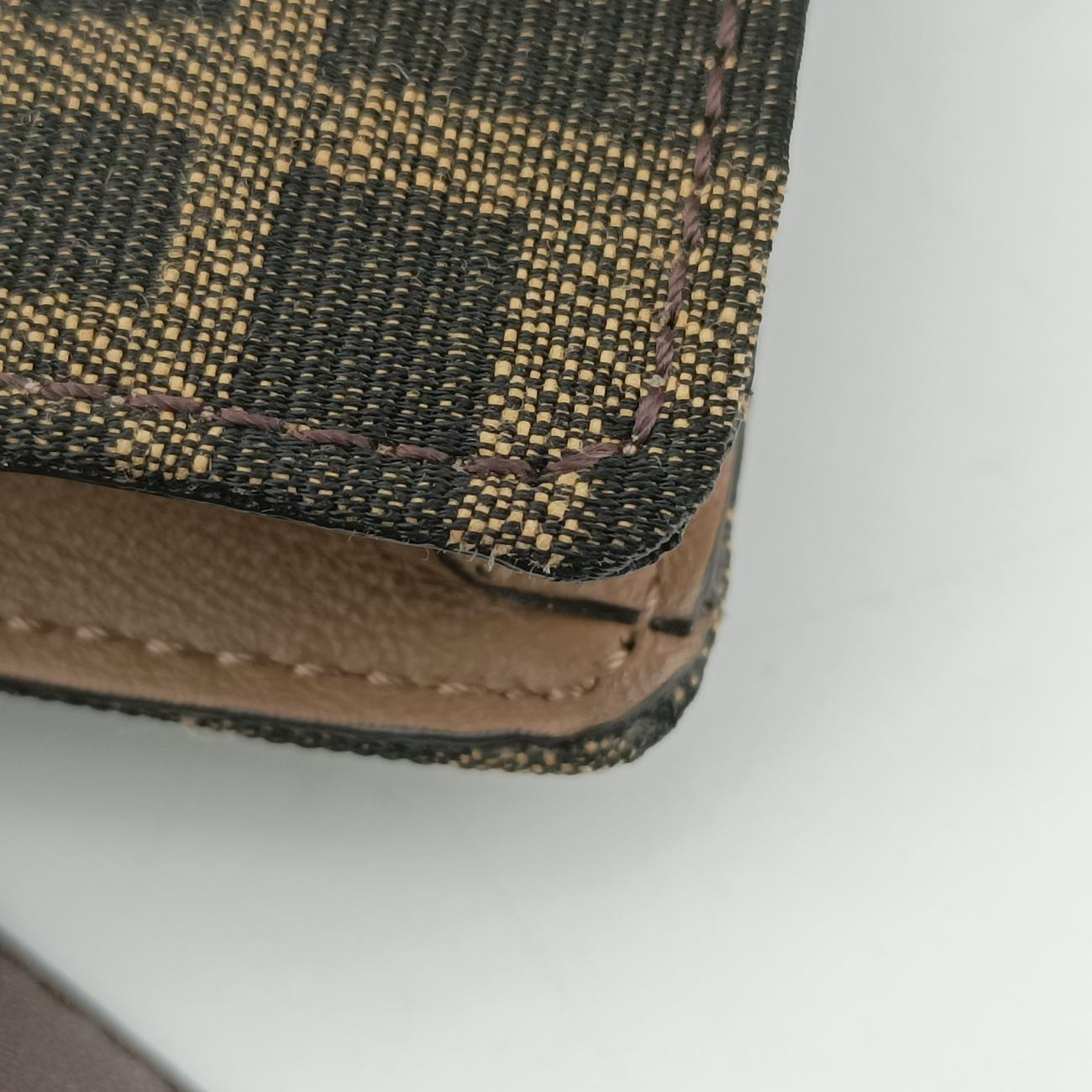 FF Logo Baguette slim Brown×white canvas 7M0295 7M0295 AB50 208-0397バゲット スリム ブラウン×ホワイト キャンバス 7M0295 7M0295 AB50 208-0397