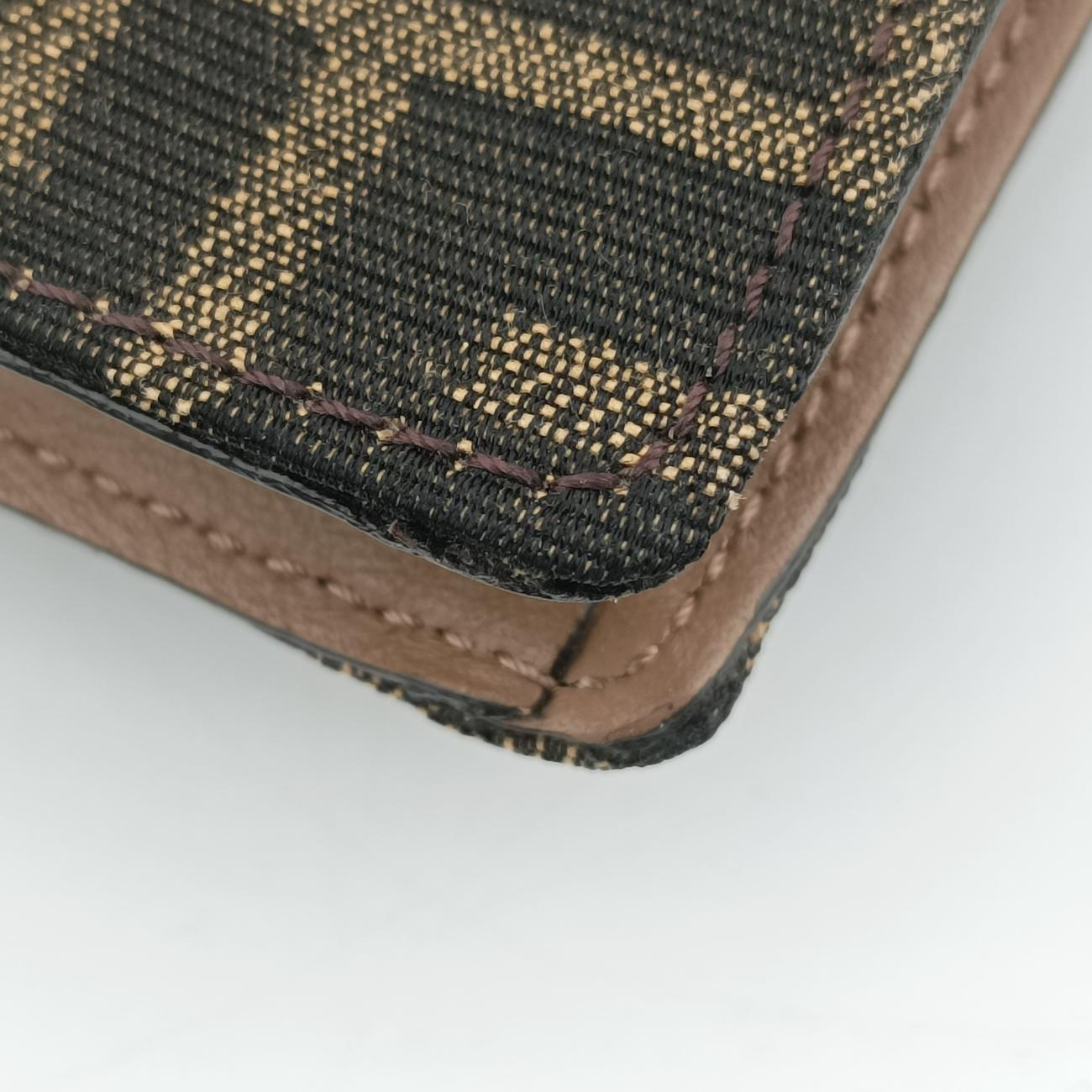 FF Logo Baguette slim Brown×white canvas 7M0295 7M0295 AB50 208-0397バゲット スリム ブラウン×ホワイト キャンバス 7M0295 7M0295 AB50 208-0397