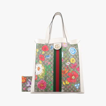 Ophidia Beige x Multicolour PVC coated canvas×Leather 519335 F030990256オフィディア ベージュ x マルチカラー PVCコーティングキャンバス×レザー 519335 F030990256