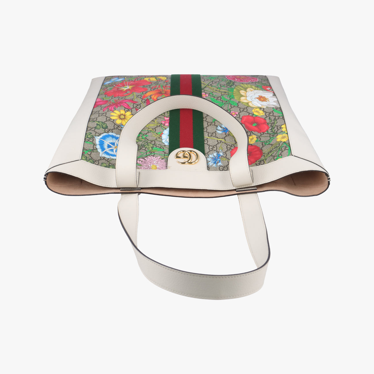 Ophidia Beige x Multicolour PVC coated canvas×Leather 519335 F030990256オフィディア ベージュ x マルチカラー PVCコーティングキャンバス×レザー 519335 F030990256