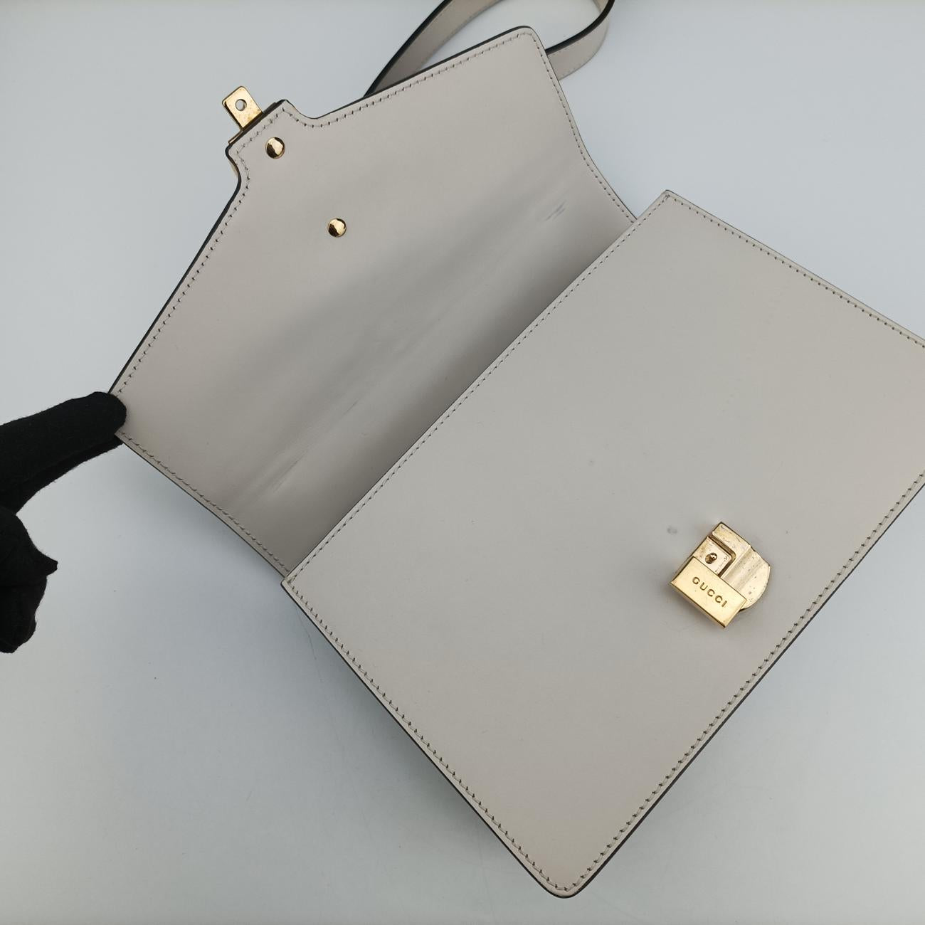 Sylvie Ivory× navy × red Leather 421882 G020605529シルヴィ アイボリー×ネイビー×レッド レザー 421882 G020605529