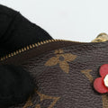 Pochette Double Zip Blooming Flowers brown×multicolor Monogram Canvas×calf leather M63905 GI4178ポシェット ドゥーブルジップ ブルーミングフラワー モノグラム/ブラウン系×マルチカラー モノグラムキャンバス×カーフレザー M63905 GI4178