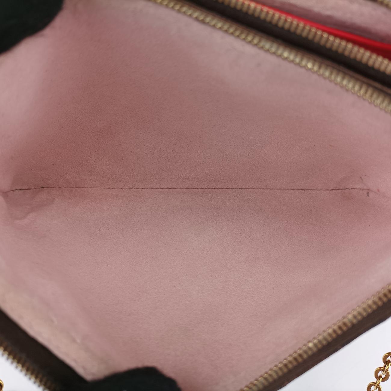 Pochette Double Zip Blooming Flowers brown×multicolor Monogram Canvas×calf leather M63905 GI4178ポシェット ドゥーブルジップ ブルーミングフラワー モノグラム/ブラウン系×マルチカラー モノグラムキャンバス×カーフレザー M63905 GI4178