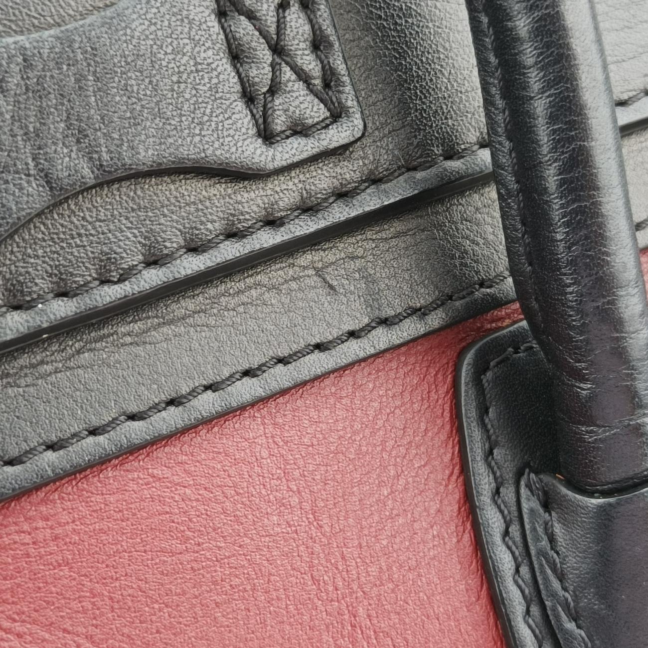 luggage nano shopper Black x Beige xBurgundy Leather x suede S-ZP-0102ラゲージナノショッパー ブラック×ベージュ×ワインレッド レザー×スエード S-ZP-0102