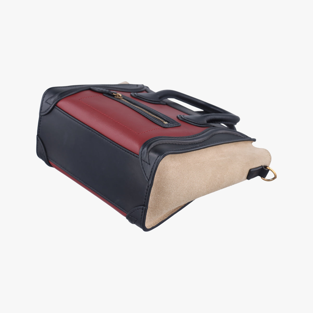 luggage nano shopper Black x Beige xBurgundy Leather x suede S-ZP-0102ラゲージナノショッパー ブラック×ベージュ×ワインレッド レザー×スエード S-ZP-0102