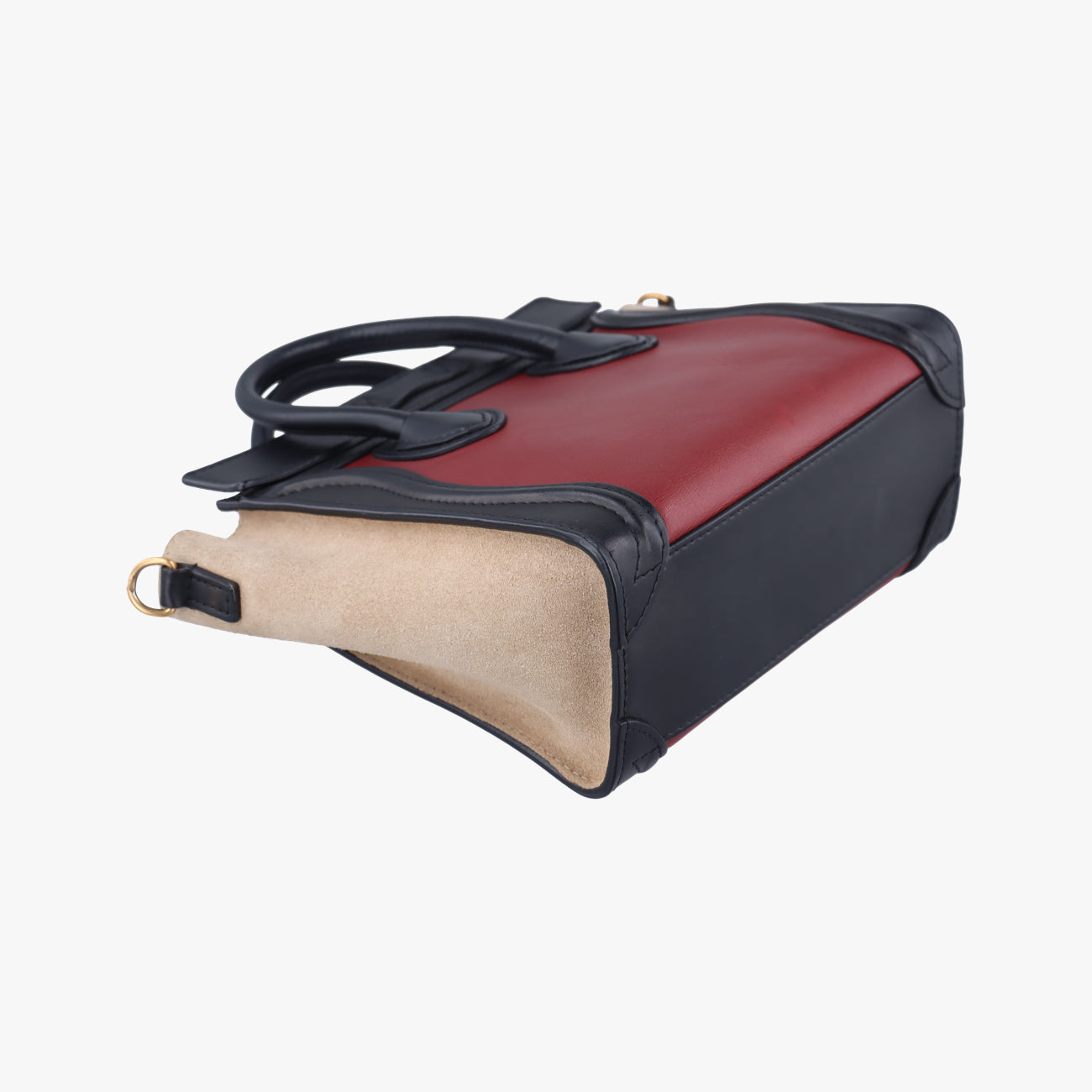 luggage nano shopper Black x Beige xBurgundy Leather x suede S-ZP-0102ラゲージナノショッパー ブラック×ベージュ×ワインレッド レザー×スエード S-ZP-0102