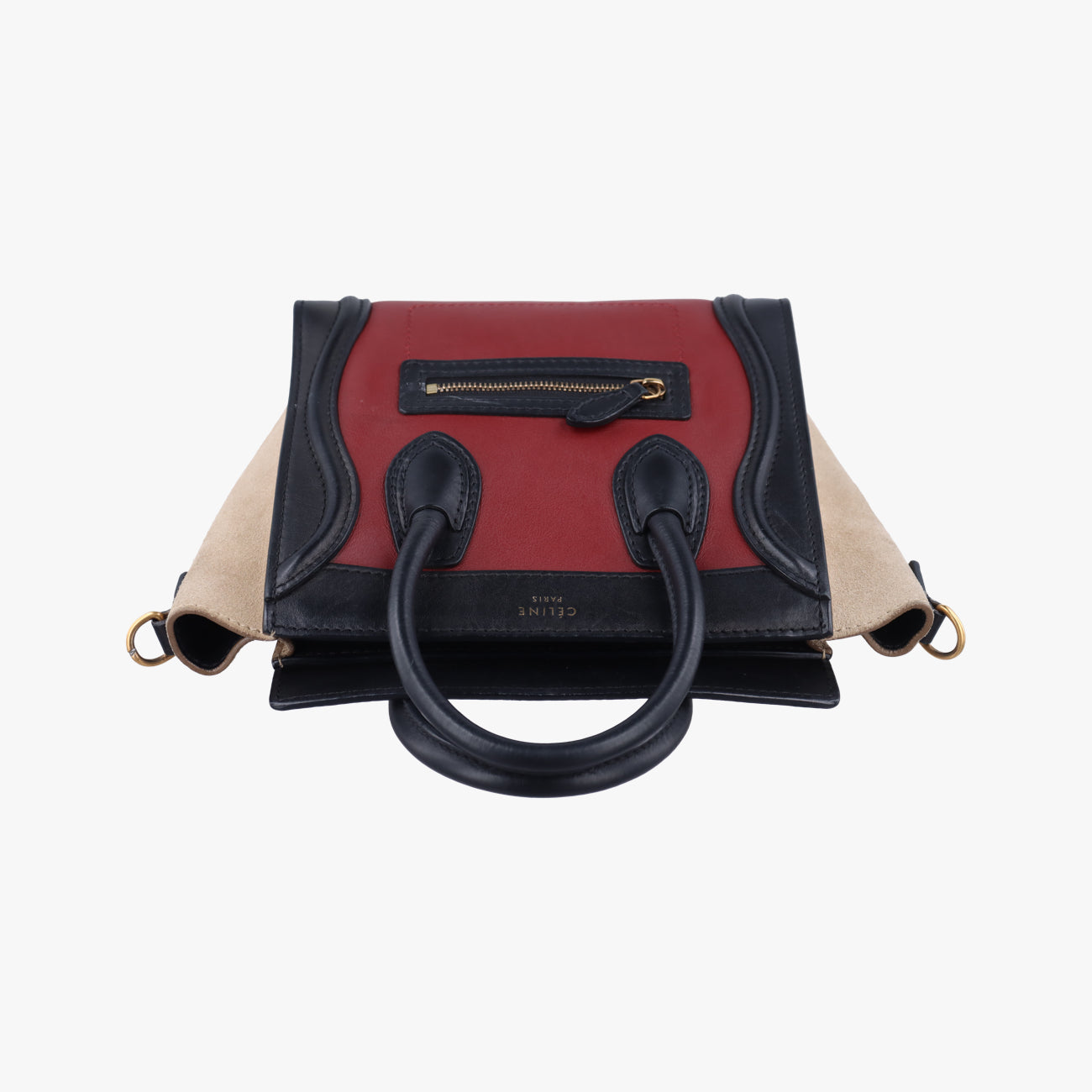 luggage nano shopper Black x Beige xBurgundy Leather x suede S-ZP-0102ラゲージナノショッパー ブラック×ベージュ×ワインレッド レザー×スエード S-ZP-0102