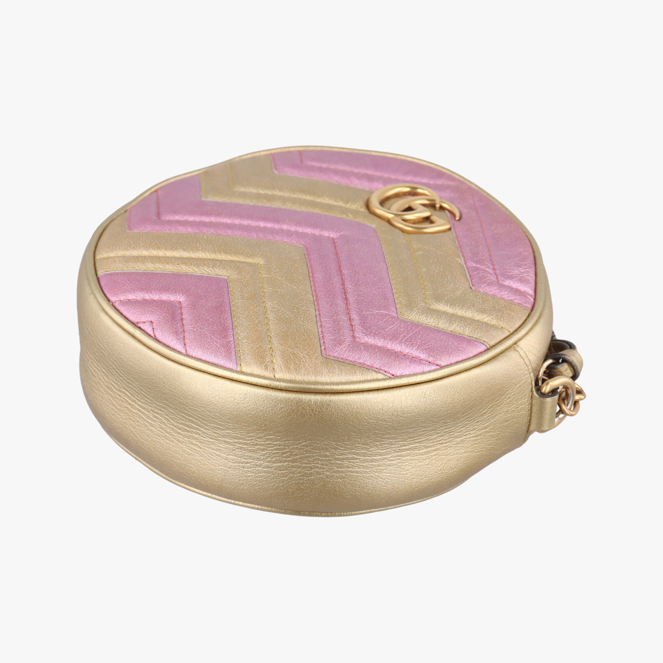 GG Marmont Pink×golden Leather 550154 B027960038GGマーモント ピンク×ゴールド レザー 550154 B027960038