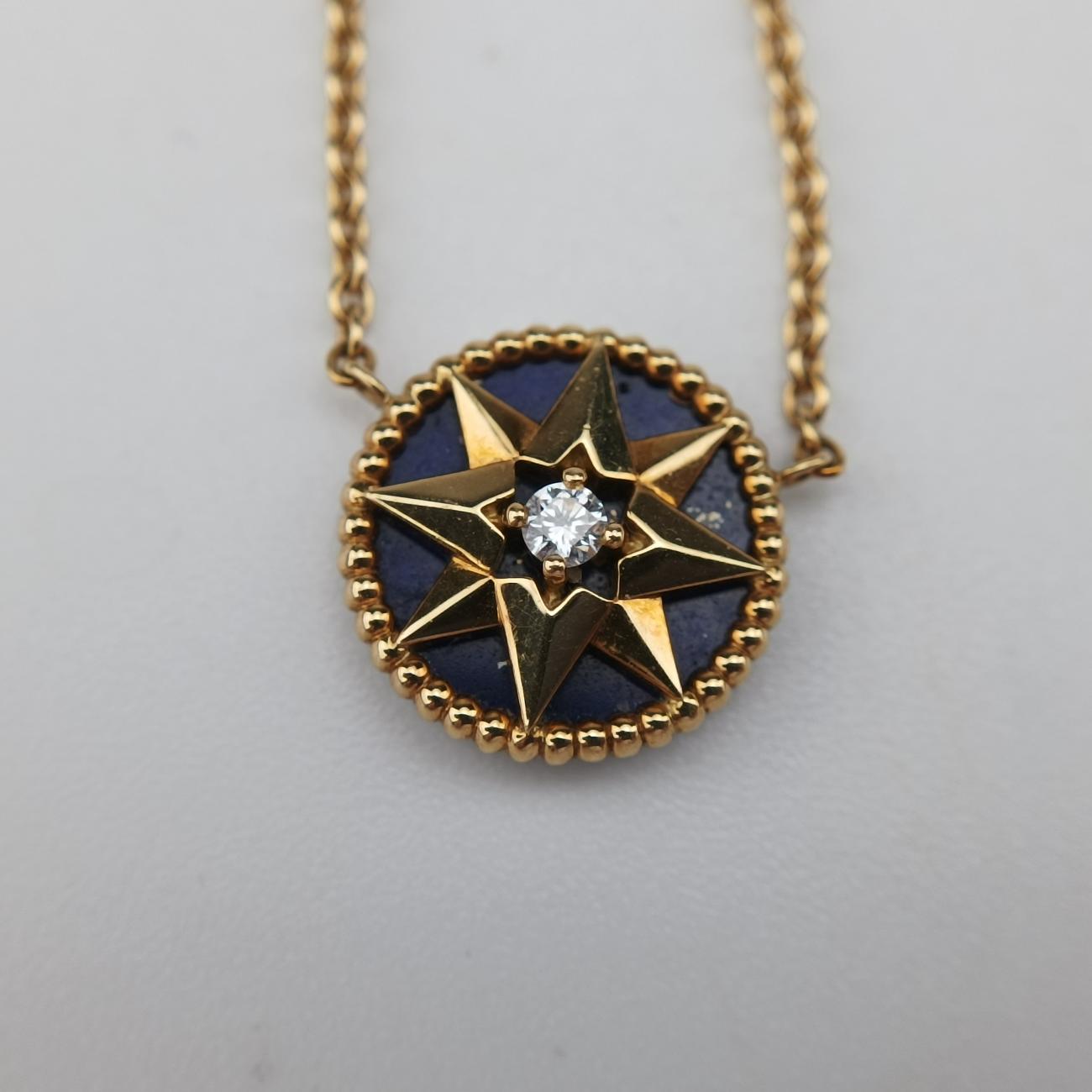 Rose des Vents medallion　 Golden×Blue AU750 095492ローズデヴァン メダリオン ゴールド×ブルー AU750 095492