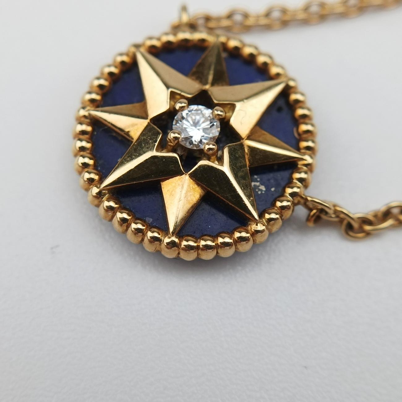 Rose des Vents medallion　 Golden×Blue AU750 095492ローズデヴァン メダリオン ゴールド×ブルー AU750 095492