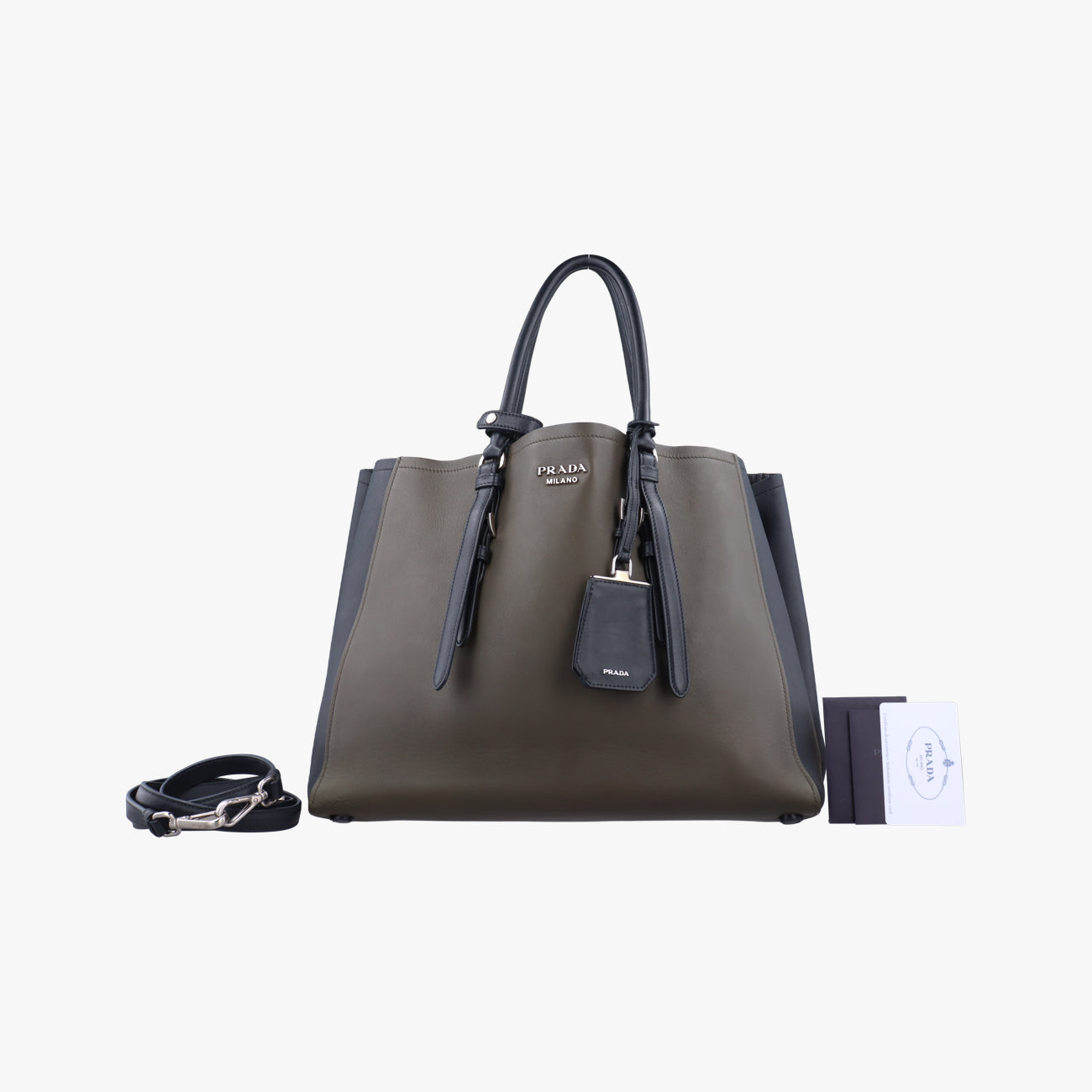 Prada City Calf Double Green×Black Leather 239/Eプラダ シティ カーフ ダブル グリーン×ブラック レザー 239/E