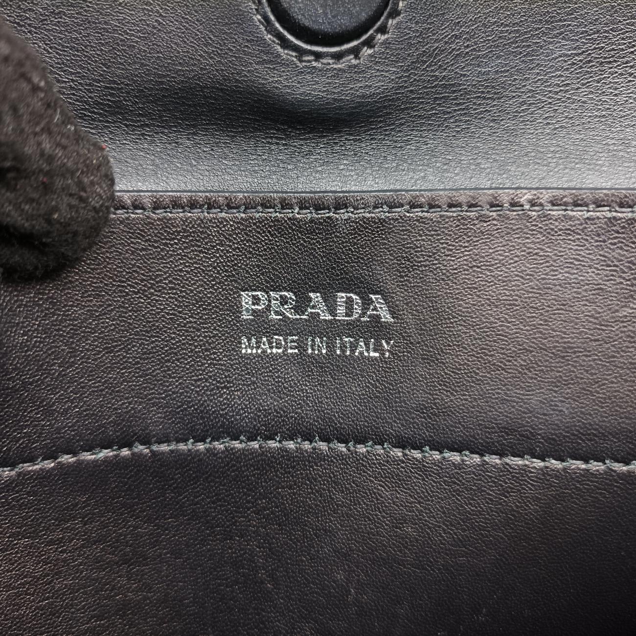 Prada City Calf Double Green×Black Leather 239/Eプラダ シティ カーフ ダブル グリーン×ブラック レザー 239/E