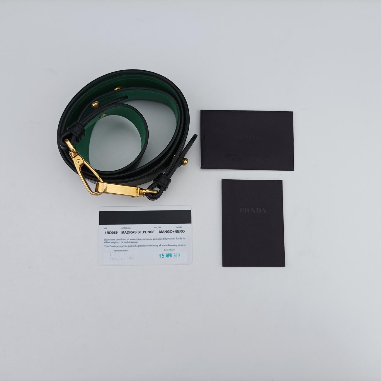 Floral Print Plex Metal Ribbon Green×Black×Multicolour Leather 7/Dフローラル プリント プレックス メタル リボン グリーン×ブラック×マルチカラー レザー 7/D