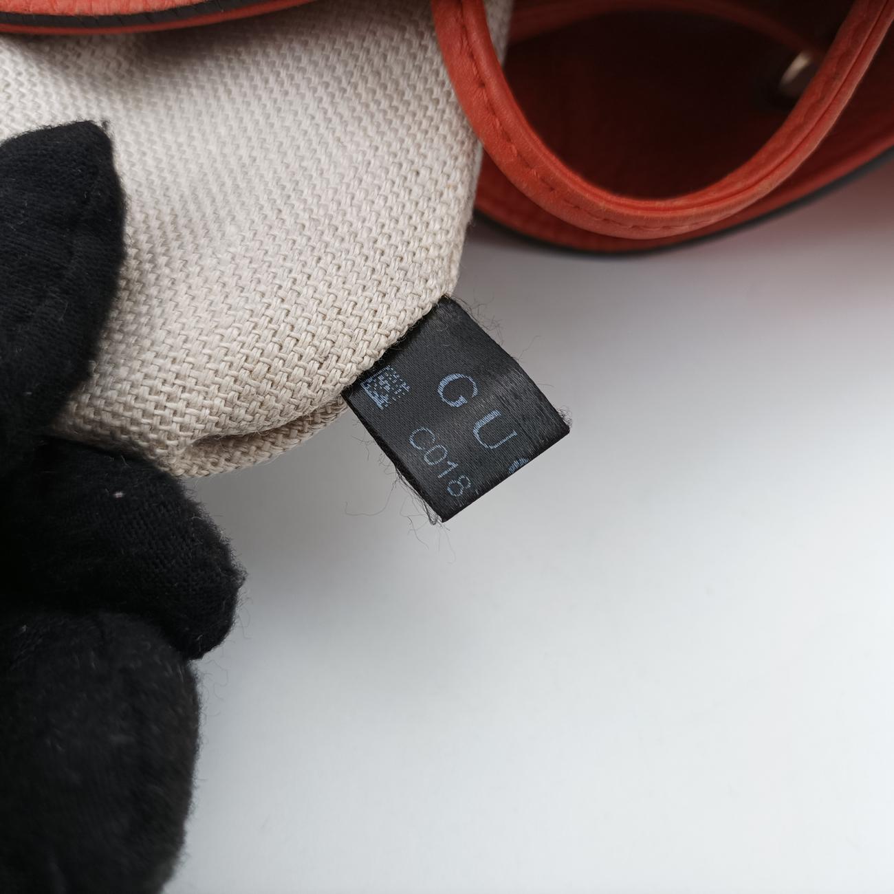 Drawstring Bucket Orange×beige canvas x leather 388703 C018796146ドローストリング バケット オレンジ×ベージュ キャンバス×レザー 388703 C018796146