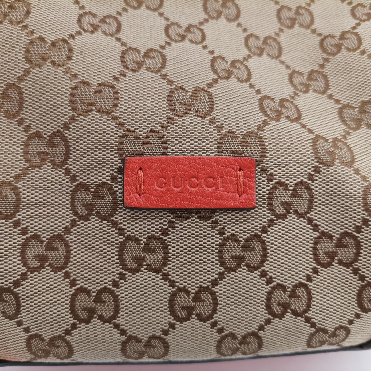 Drawstring Bucket Orange×beige canvas x leather 388703 C018796146ドローストリング バケット オレンジ×ベージュ キャンバス×レザー 388703 C018796146