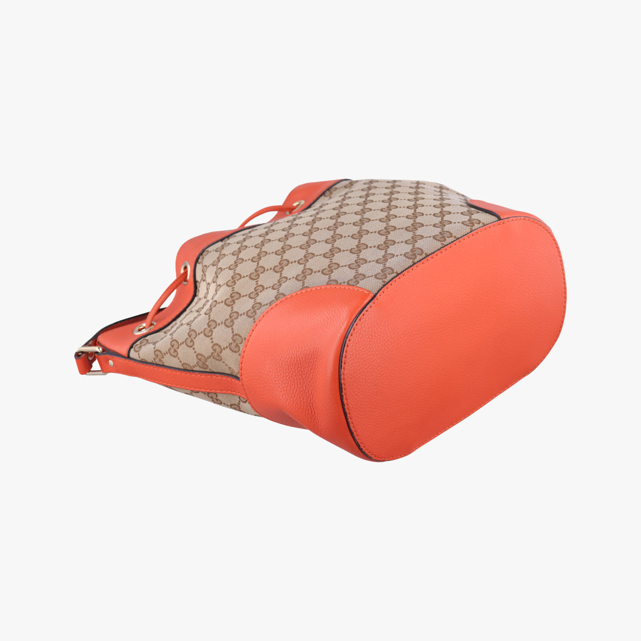 Drawstring Bucket Orange×beige canvas x leather 388703 C018796146ドローストリング バケット オレンジ×ベージュ キャンバス×レザー 388703 C018796146