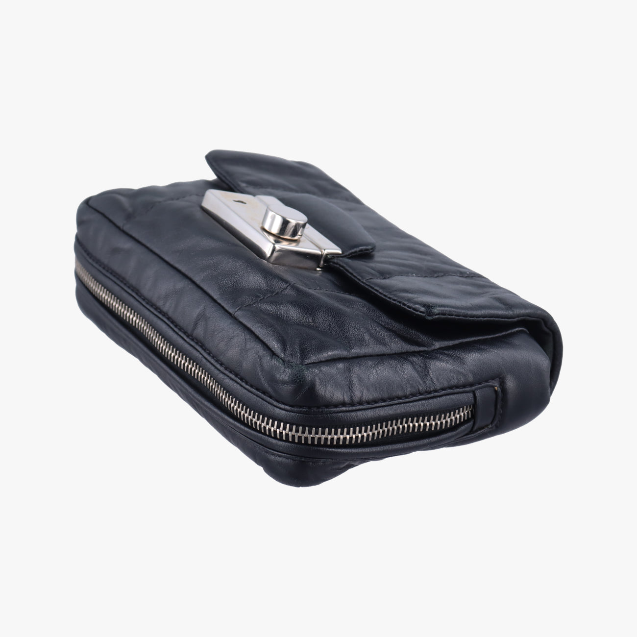 Double Flap Black Leather BR5036  ダブル フラップ ブラック レザー BR5036  