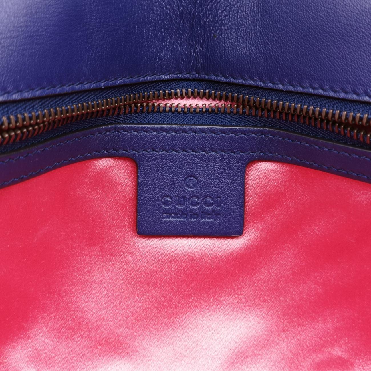 GG Marmont Navy×Multicolour velour 443497 I025159332GGマーモント ネイビー×マルチカラー ベロア 443497 I025159332