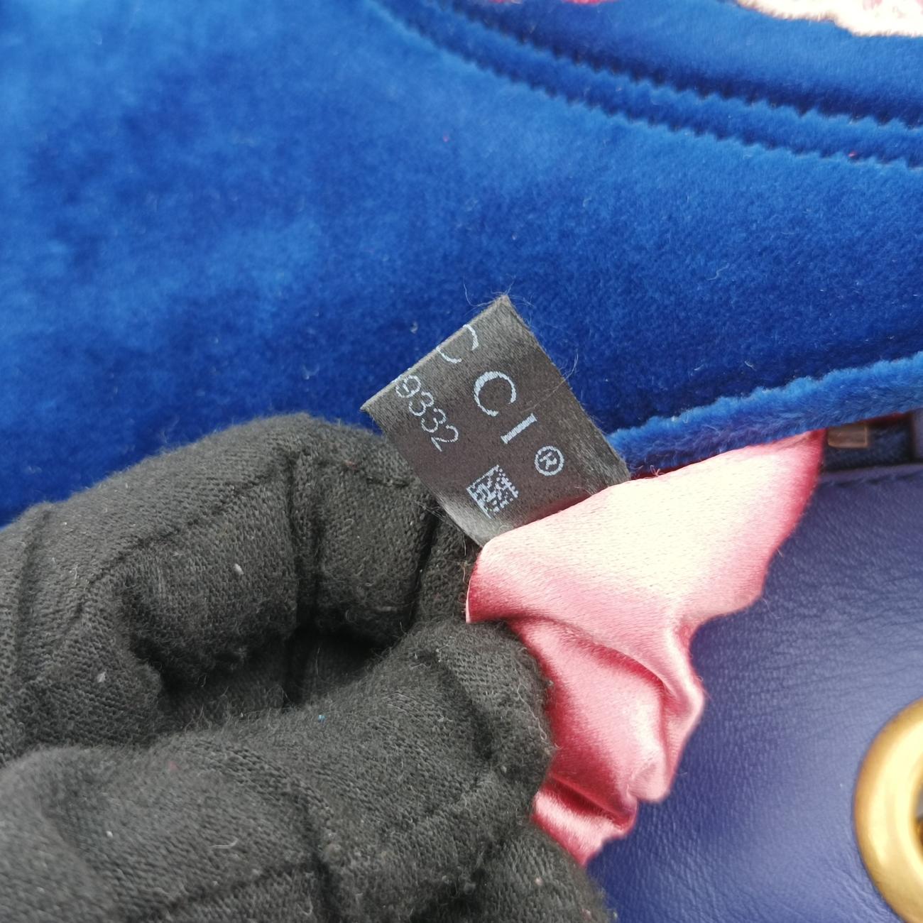 GG Marmont Navy×Multicolour velour 443497 I025159332GGマーモント ネイビー×マルチカラー ベロア 443497 I025159332