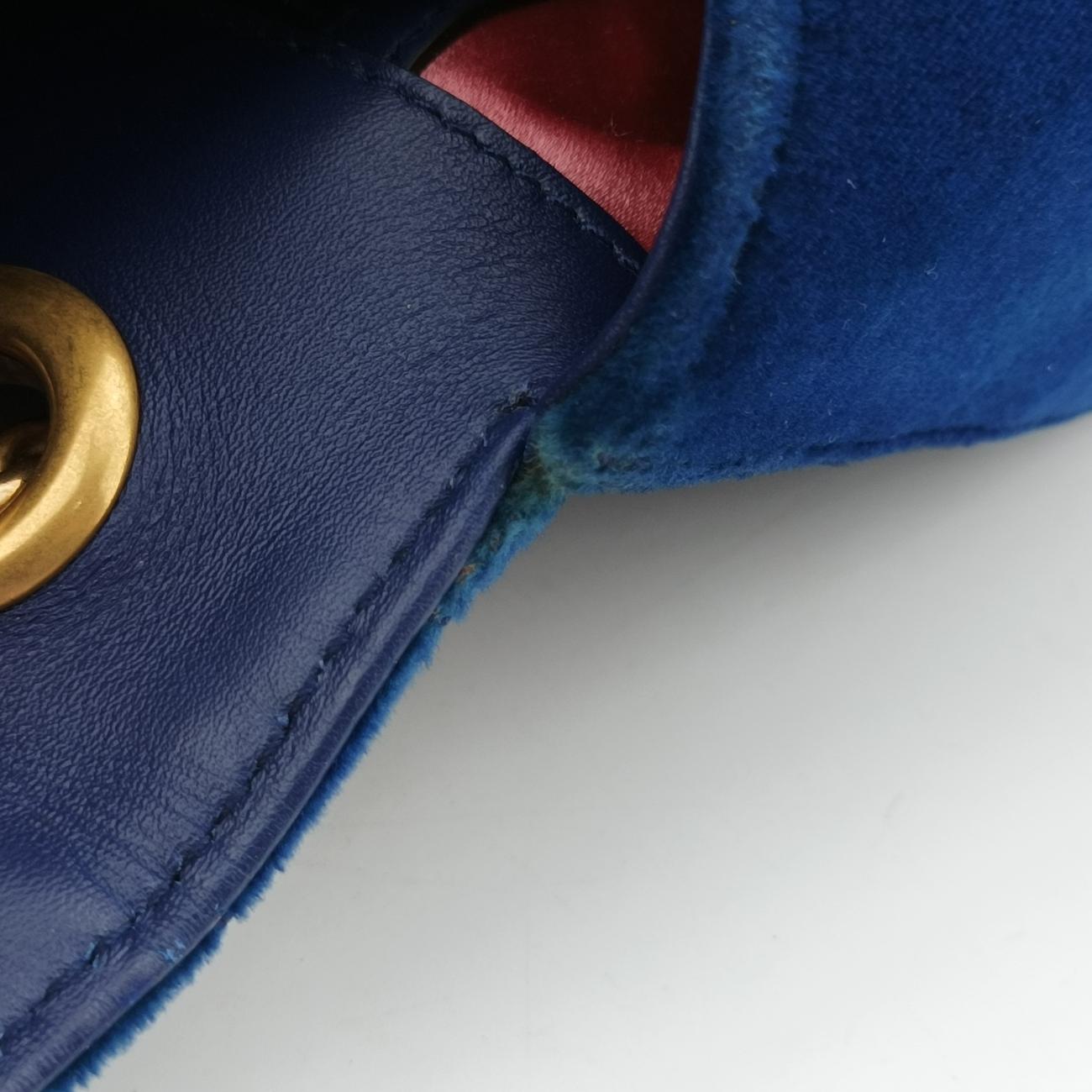 GG Marmont Navy×Multicolour velour 443497 I025159332GGマーモント ネイビー×マルチカラー ベロア 443497 I025159332