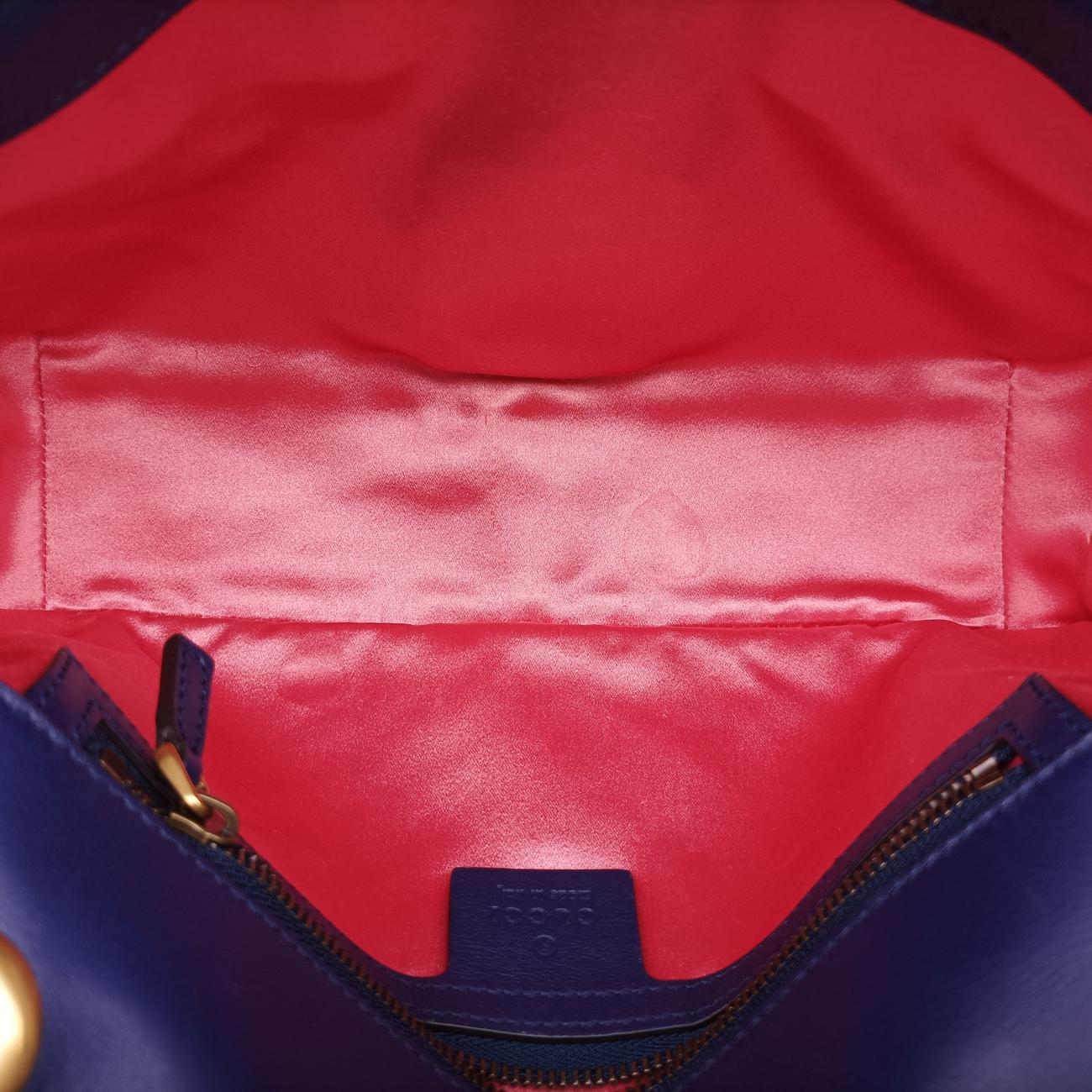 GG Marmont Navy×Multicolour velour 443497 I025159332GGマーモント ネイビー×マルチカラー ベロア 443497 I025159332