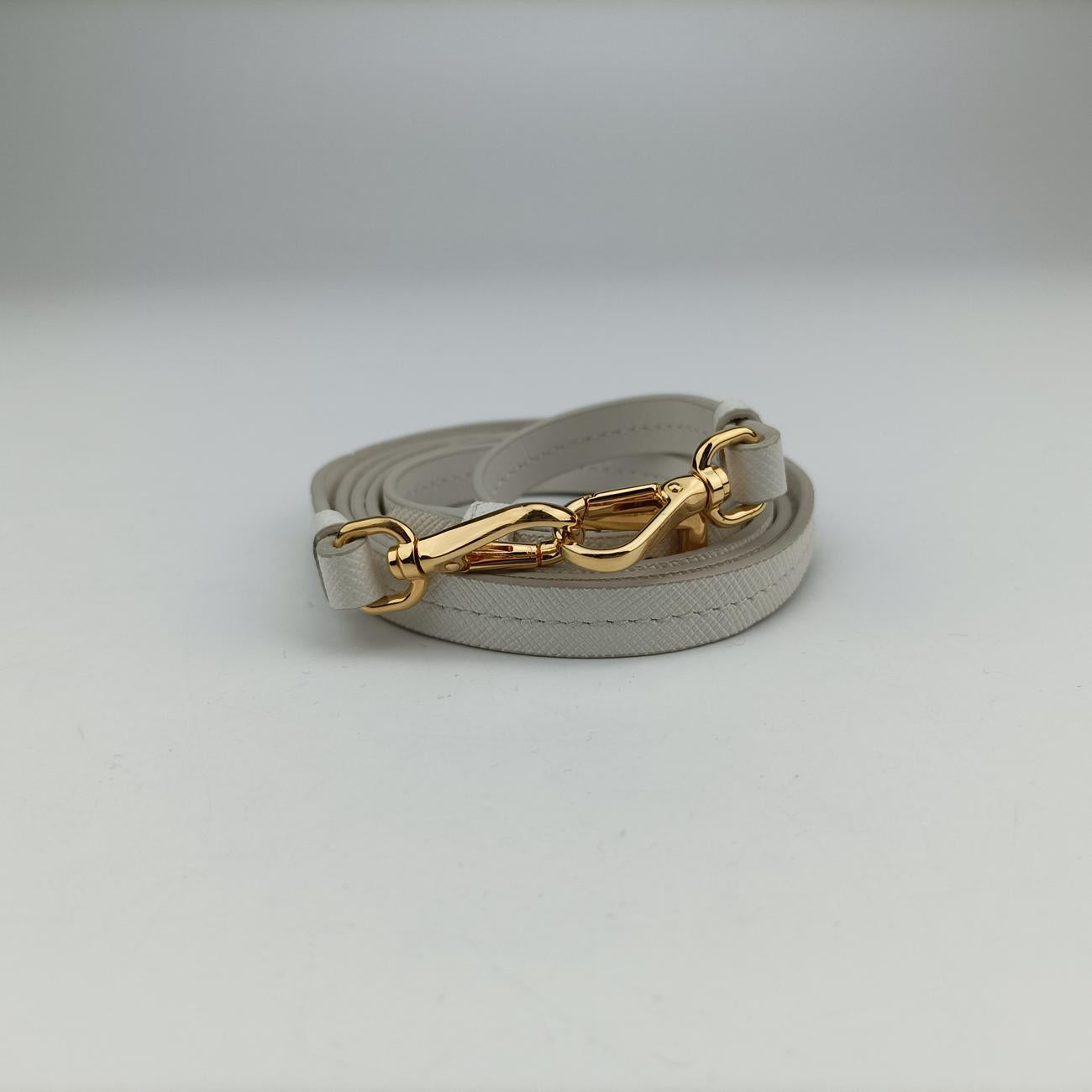 Triangle logo White Saffiano Leather 1DH030 85三角ロゴ ホワイト サフィアーノレザー 1DH030 85