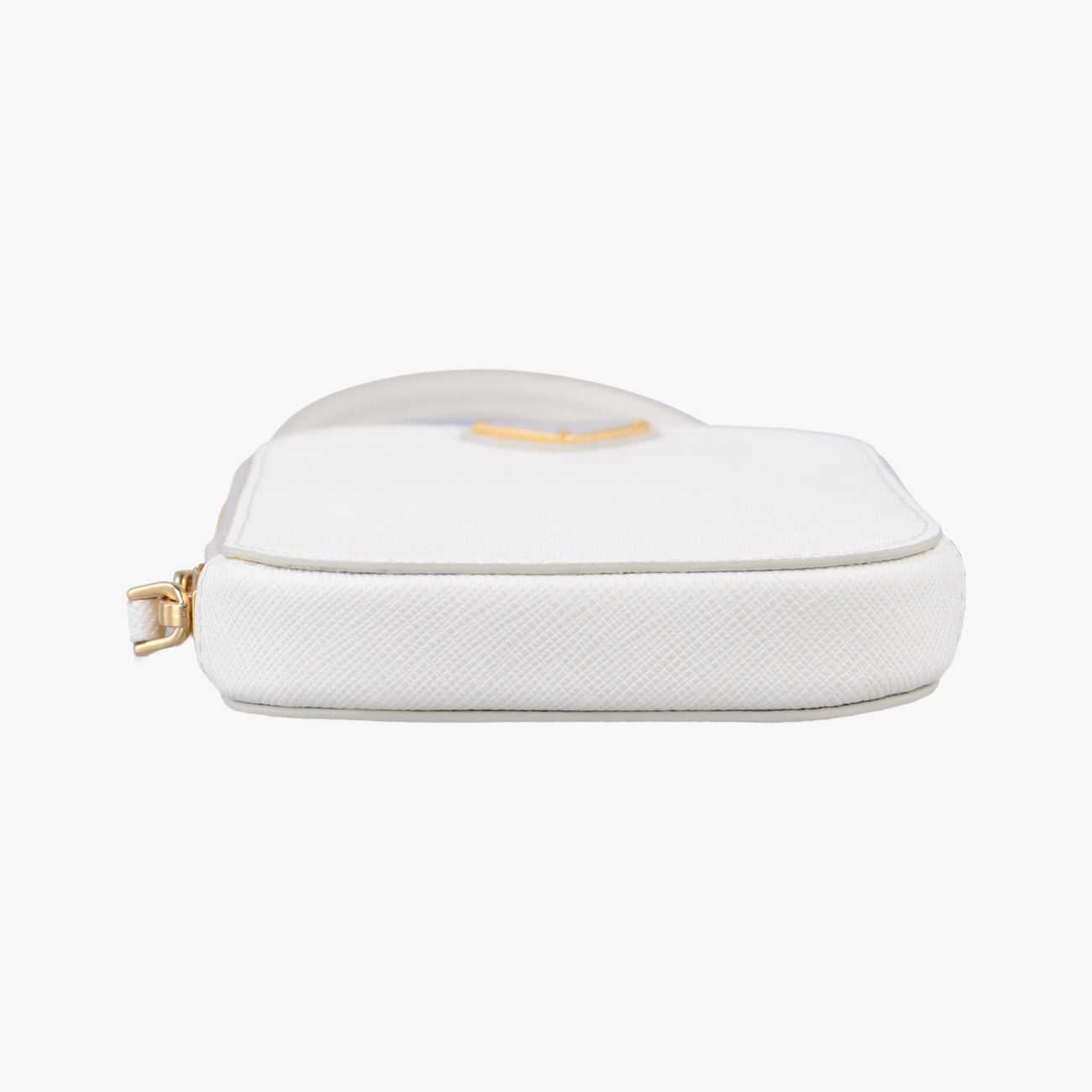 Triangle logo White Saffiano Leather 1DH030 85三角ロゴ ホワイト サフィアーノレザー 1DH030 85